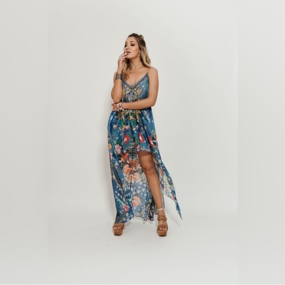 Camilla flared mini skill embellished sheer overlay dress- size s worn once !!!